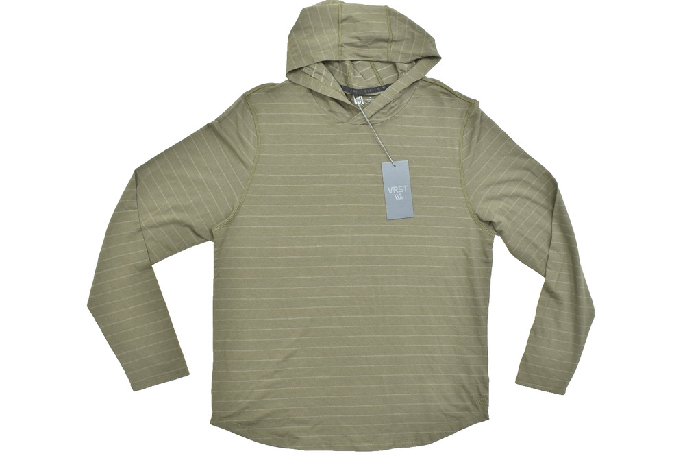 NEW VRST Men's Essential Hoodie Olive Green Feeder Stripe Regular Size M NWT